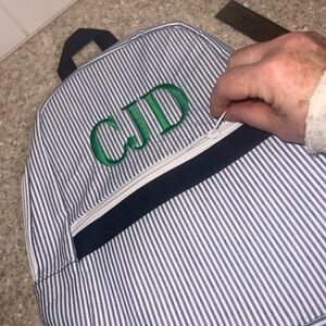 New monogrammed toddler backpack  C J D